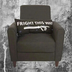 NEW LED LIGHT UP Embroidered Accent / Throw Pillow FRIGHT THIS WAY - SO COOL